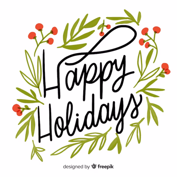 Happy Holidays surrounded by holly