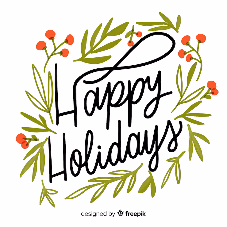 Happy Holidays surrounded by holly